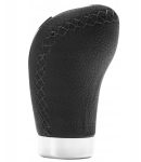 Nuca universala schimbator viteze auto – 5/6 viteze – piele neagra / crom – adaptoare M8 M10 M12