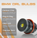 Set becuri LED Angel Eyes pentru BMW - CANBUS, lumina alba rece, Plug & Play
