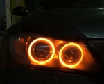 Set becuri LED Angel Eyes pentru BMW – CANBUS, lumina portocalie, Plug & Play