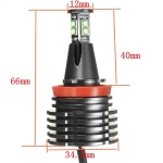 Set becuri LED H8 40W Angel Eyes pentru BMW – CANBUS, lumina alba rece, Plug & Play OEM 63217760782