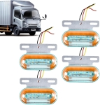 Lumina de pozitie LED cu 2 functii – lumina alba si semnalizator dinamic pentru camioane, dubite, remorci si platforme – 12–24V, 12 LED-uri