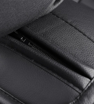Set Huse Auto universale luxoase din piele ecologica cu material textil, negru pentru scaune fata si spate