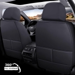 Set Huse Auto universale luxoase din piele ecologica, negru pentru scaune fata si spate