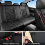 Set Huse Auto universale luxoase din piele ecologica, negru cu rosu pentru scaune fata si spate