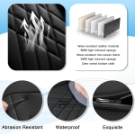 Set Huse Auto universale luxoase din piele ecologica, negru cu rosu pentru scaune fata si spate