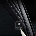 Set Huse Auto universale luxoase din piele ecologica cu material textil, negru si alb pentru scaune fata si spate