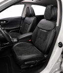 Set Huse Auto universale luxoase din piele ecologica, negru, integral din piele ecologica, pentru scaune fata si spate