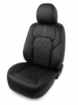 Set Huse Auto universale luxoase din piele ecologica, Negru pentru scaunele din fata si din spate