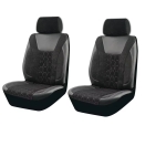 Set huse auto universale premium 9 piese, negru-gri, piele ecologica, textil si poliester