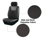 Set huse auto universale premium 9 piese, negru-gri, piele ecologica, textil si poliester