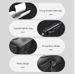 Incalzitor auto cu ventilator, 2 moduri de functionare, incalzire / ventilator, suport rotativ - 12V, 150W