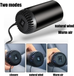 Incalzitor auto cu ventilator tip pahar, 2 moduri de functionare, incalzire / ventilator, suport cu ventuza - 12V, 150W