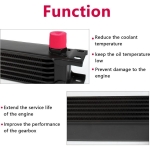 Radiator universal de ulei din aluminiu, 7 randuri, pentru motor si transmisie, 300 x 50 x 46 mm, -AN10 37°, negru