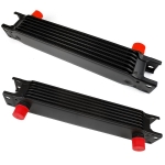 Radiator universal de ulei din aluminiu, 7 randuri, pentru motor si transmisie, 300 x 50 x 46 mm, -AN10 37°, negru
