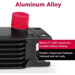 Radiator universal de ulei din aluminiu, 7 randuri, pentru motor si transmisie, 300 x 50 x 46 mm, -AN10 37°, negru