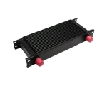 Radiator universal de ulei din aluminiu, 16 randuri, pentru motor si transmisie, 330 x 50 x 115 mm, -AN10 37°, negru
