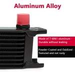 Radiator universal de ulei din aluminiu, 19 randuri, pentru motor si transmisie, 330 x 50 x 138 mm, -AN10 37°, negru