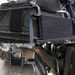 Kit complet radiator ulei universal din aluminiu, 16 randuri, 330 x 50 x 115 mm, AN10 37°, cu furtunuri si adaptor pentru filtru de ulei, negru