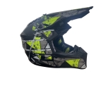 Casca copii Motocross - Enduro pentru motocicleta, ATV, bicicleta – marimea S (49-50 cm), negru mat cu design galben neon