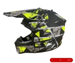 Casca copii Motocross - Enduro pentru motocicleta, ATV, bicicleta – marimea S (49-50 cm), negru mat cu design galben neon