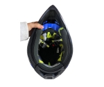 Casca copii Motocross - Enduro pentru motocicleta, ATV, bicicleta – marimea S (49-50 cm), albastru mat cu design rosu-gri