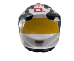 Casca copii Motocross - Enduro pentru motocicleta, ATV, bicicleta – marimea XS (47-48 cm), alba cu design galben-albastru