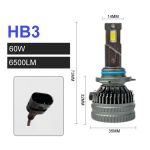 Set becuri LED HB3 – 12V-24V 60W 6500LM 6000K CANBUS fara erori