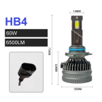 Set becuri LED HB4 – 12V-24V, 60W, 6500LM, 6000K, CANBUS fara erori