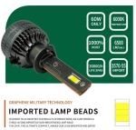 Set becuri LED H1 – 12V-24V, 60W, 6500LM, 6000K, CANBUS fara erori