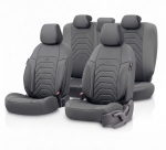 Set tapiterie luxoasa OTOM textil cu piele ecologica CORE Design – Gri cu cusatura gri, pentru scaune fata si spate