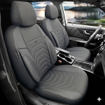 Set tapiterie luxoasa OTOM textil cu piele ecologica CORE Design – Gri cu cusatura gri, pentru scaune fata si spate