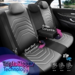 Set tapiterie luxoasa OTOM textil cu piele ecologica CORE Design – Gri cu cusatura gri, pentru scaune fata si spate