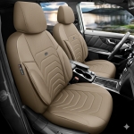 Set tapiterie luxoasa OTOM textil cu piele ecologica CORE Design – Bej cu cusatura bej, pentru scaune fata si spate