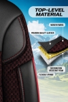 Set huse universale luxoase PANDA DRAGON – Piele ecologica si material textil, Negru/Bordo pentru scaune fata si spate