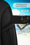 Set huse universale luxoase PANDA DRAGON – Piele ecologica si material textil, Negru pentru scaune fata si spate