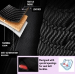 Set huse universale luxoase PANDA PARIS – Piele ecologica si material textil, Negru/Gri pentru scaune fata si spate