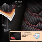 Set huse universale luxoase PANDA PARIS – Piele ecologica si material textil, Negru/Rosu pentru scaune fata si spate