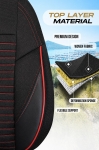 Set huse universale luxoase PANDA DETROIT – Piele ecologica si material textil, Negru/Rosu pentru scaune fata si spate