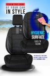 Set huse universale luxoase PANDA DETROIT – Piele ecologica si material textil, Gri Inchis pentru scaune fata si spate