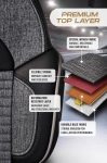 Set huse universale luxoase PANDA ENZO – Piele ecologica si material textil, Gri/Negru pentru scaune fata si spate