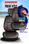 Set huse universale luxoase PANDA RODOS – Piele ecologica, Negru/Rosu pentru scaune fata si spate