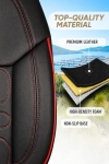 Set huse universale luxoase PANDA RODOS – Piele ecologica, Negru/Rosu pentru scaune fata si spate