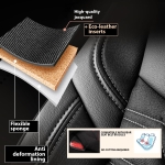 Set huse universale luxoase PANDA BERLIN – Piele ecologica si material textil, Negru/Gri pentru scaune fata si spate