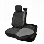 Set huse scaune premium PANDA pentru RENAULT MASTER III 2010-2024 / OPEL MOVANO B 2010-2021 / NISSAN NV400 2010-2021, Piele ecologica si material textil, Negru/Gri