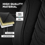 Set huse scaune premium PANDA pentru RENAULT MASTER III 2010-2024 / OPEL MOVANO B 2010-2021 / NISSAN NV400 2010-2021, Piele ecologica si material textil, Negru/Gri