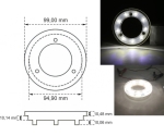 Lampa laterala Gabarit LED Rundа – Alb 9 LED-uri 12V-24V