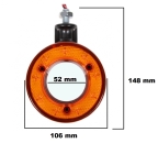 Lampa laterala Gabarit LED / tip cercei pentru montaj sub oglinda – Rosu / Galben 18 LED-uri 12V-24V