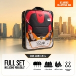 Set huse universale luxoase PANDA DETROIT – Piele ecologica si material textil, Gri/Negru pentru scaune fata si spate
