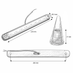 Lampa laterala Gabarit LED – Rosu Fumurie 16 diode 12V-24V 235 mm