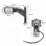 Set Lampi Laterale Gabarit LED cu 3 pozitii - Galben Alb Rosu 6 diode 12V-24V 140 mm
